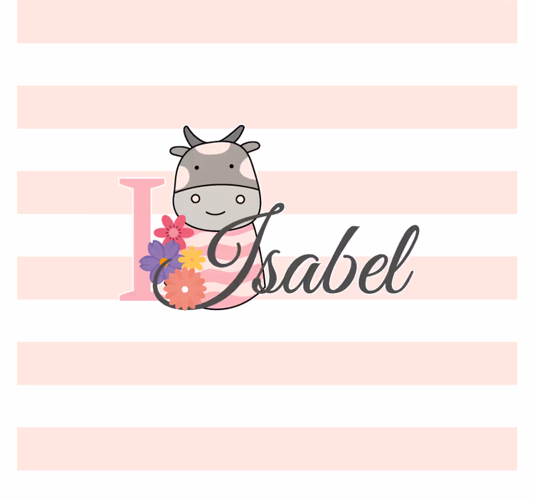 Bases para copos personalizáveis com design de vaca floral - TenStickers