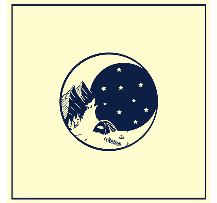 Bases para copos modernas cena noturna na montanha - TenStickers
