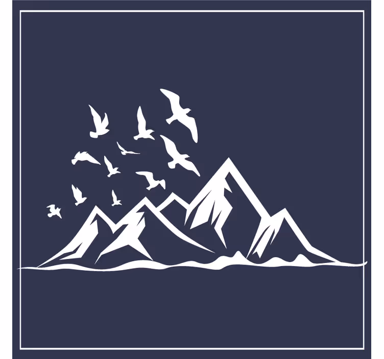 Bases para copos silhueta de paisagem montanhosa - TenStickers