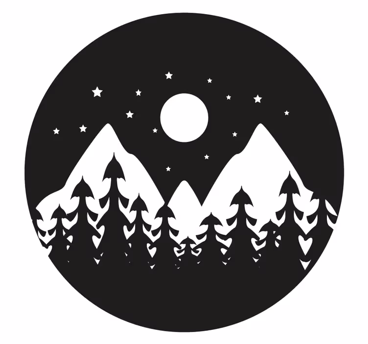 Bases para copos paisagem noturna na montanha - TenStickers