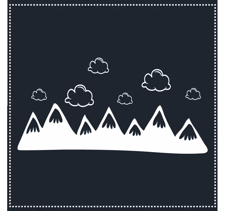 Bases para copos silhueta de montanha com nuvens - TenStickers