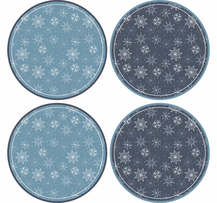 Bases para copos de natal pratos com padrão de floco de neve - TenStickers