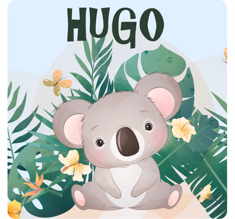 Bases para copos personalizáveis com arte de coala adorável - TenStickers