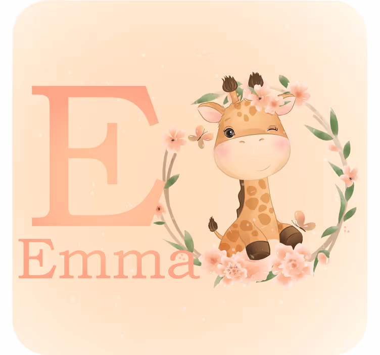 Bases para copos personalizáveis personagem girafa fofo - TenStickers