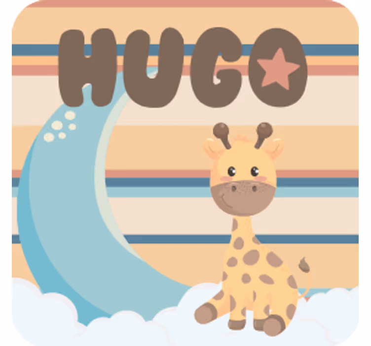 Bases para copos personalizáveis girafa fofa - TenStickers
