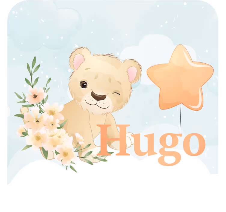 Bases para copos personalizáveis leão divertido com estrela - TenStickers