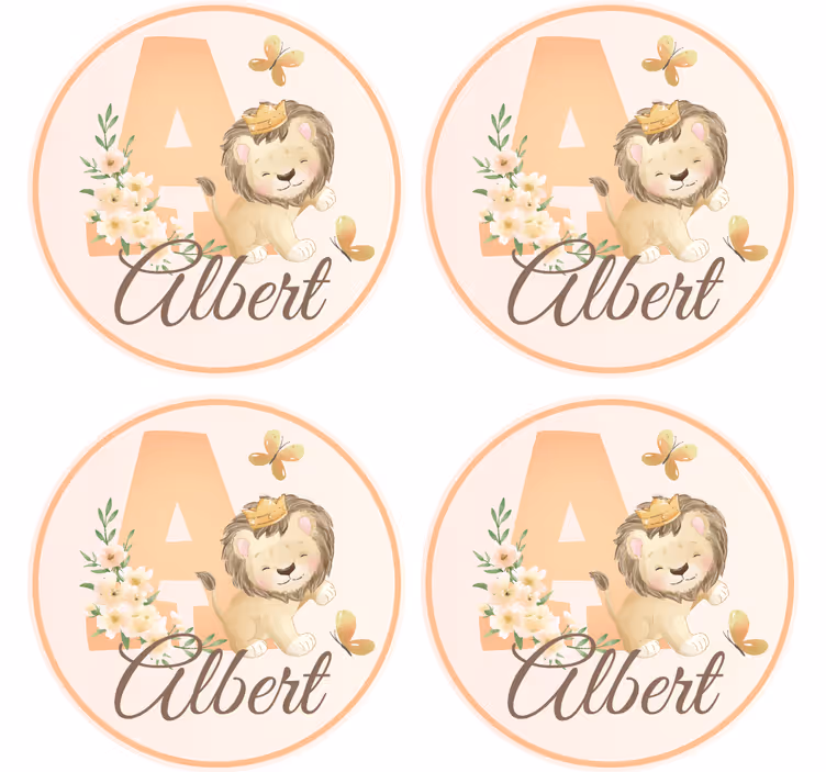 Bases para copos personalizáveis design de leão divertido - TenStickers