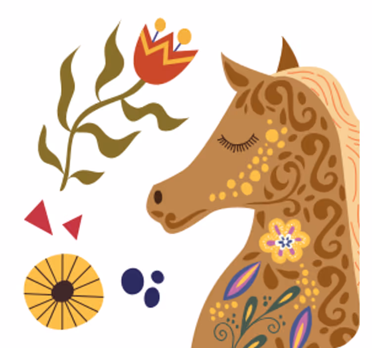 Bases para copos com perfil de cavalo estilizado - TenStickers