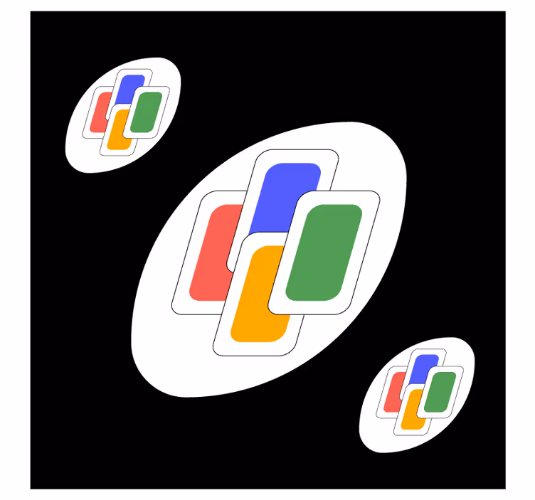 Bases para copos formas coloridas sobrepostas - TenStickers