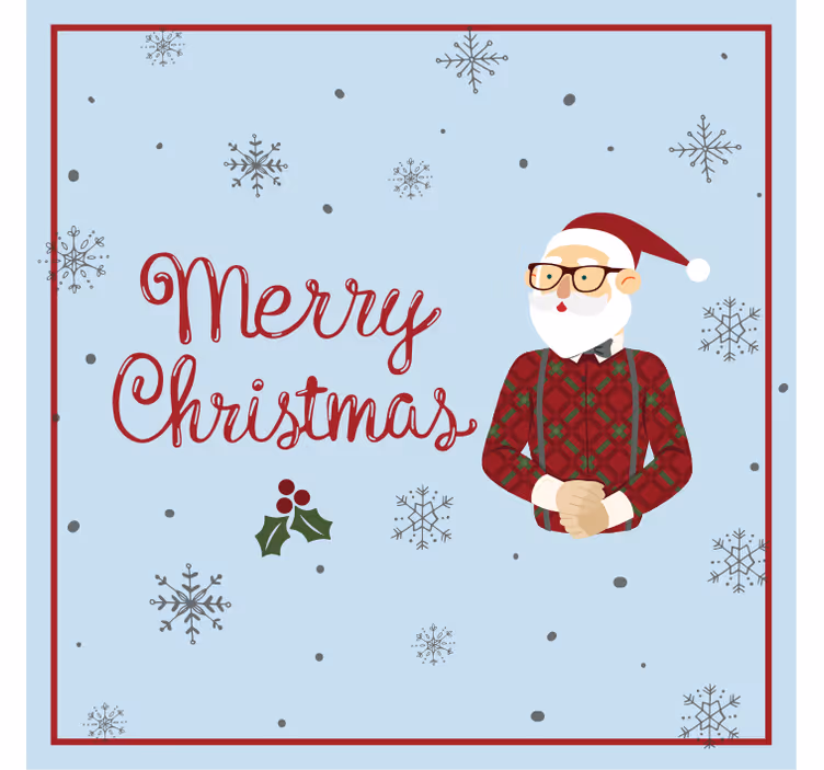 Bases para copos de natal papai noel com flocos de neve - TenStickers