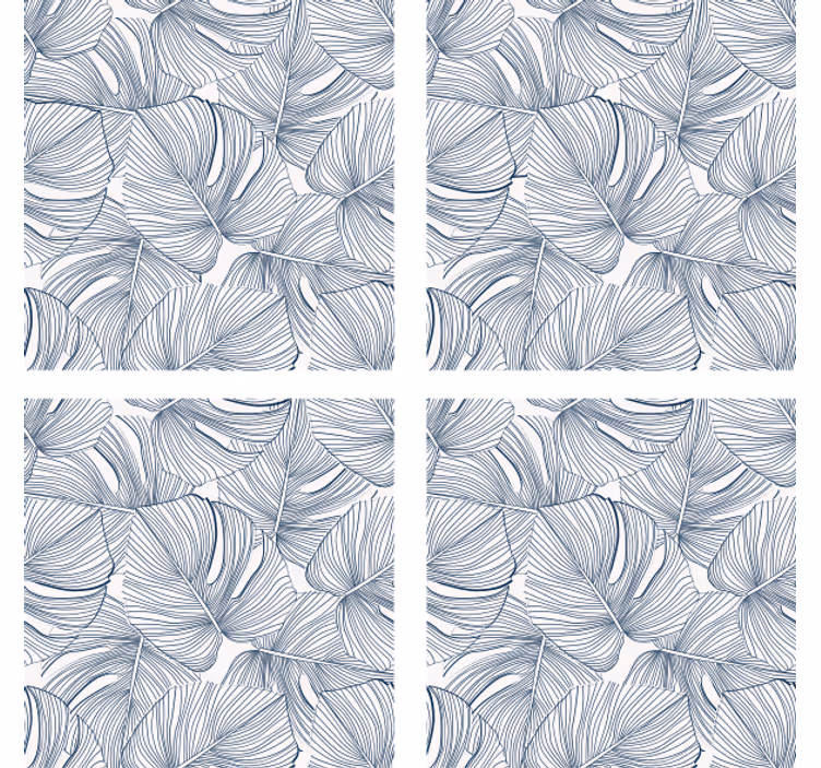 Bases para copos com design de padrão de folhas - TenStickers