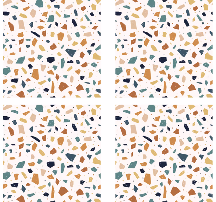 Bases para copos cerveja com superfície em padrão terrazzo - TenStickers