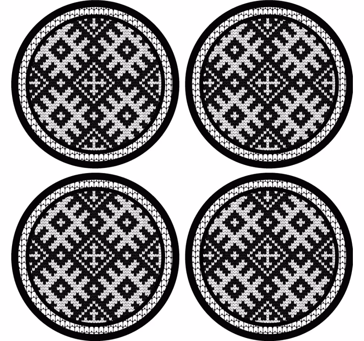 Bases para copos com padrão tricotado - TenStickers