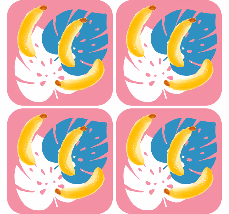 Bases para copos arranjo vibrante de banana - TenStickers