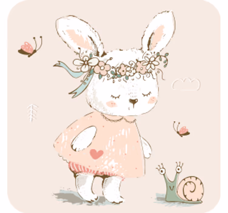 Bases para copos com personagem de coelho divertido - TenStickers