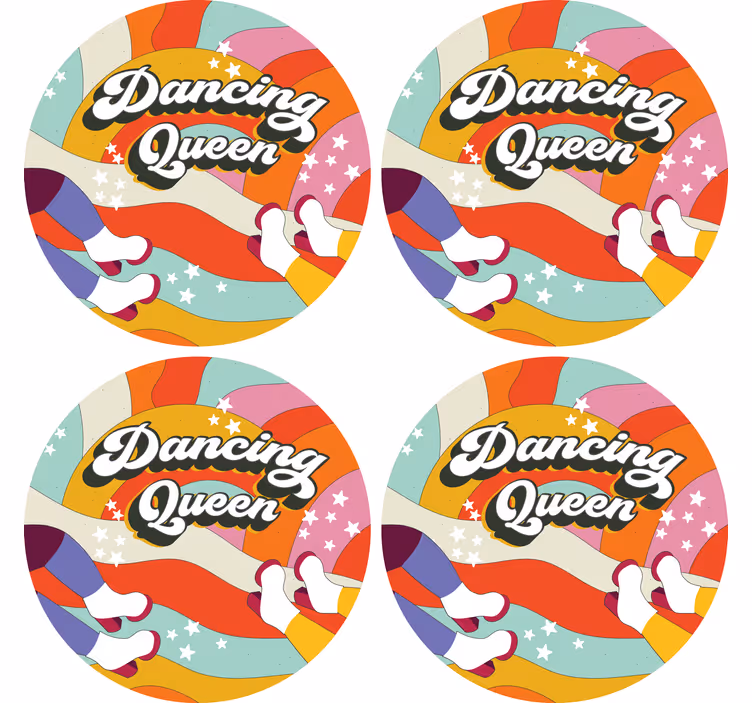 Bases para copos personalizáveis com design de pés coloridos - TenStickers