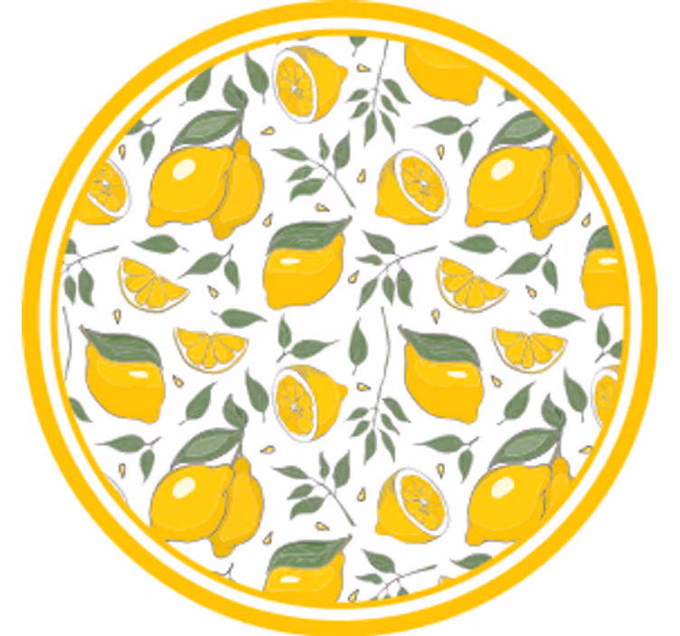 Bases para copos com elementos de padrão limão - TenStickers