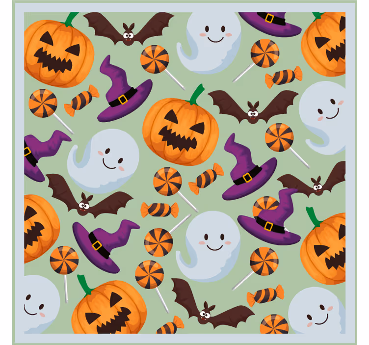 Base paracopos halloween estampa de abóboras e fantasmas - TenStickers