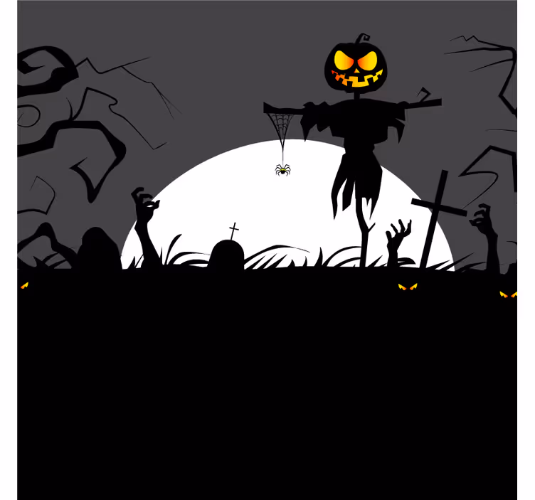 Base paracopos halloween espantalho com abóbora - TenStickers