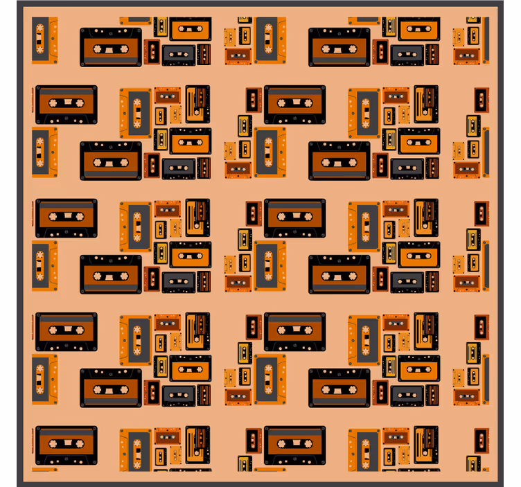Bases para copos com padrões de cassete vintage - TenStickers
