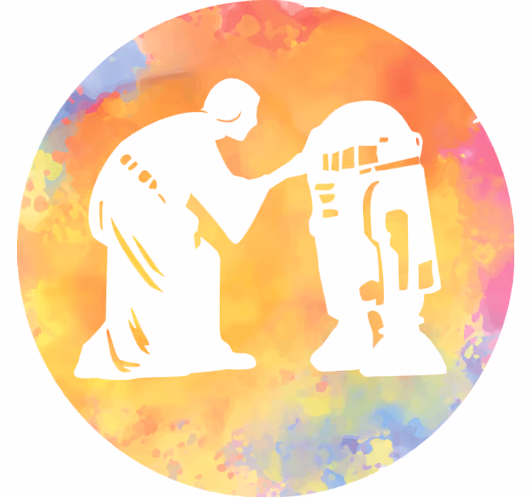Bases para copos silhueta de interação de personagens - TenStickers