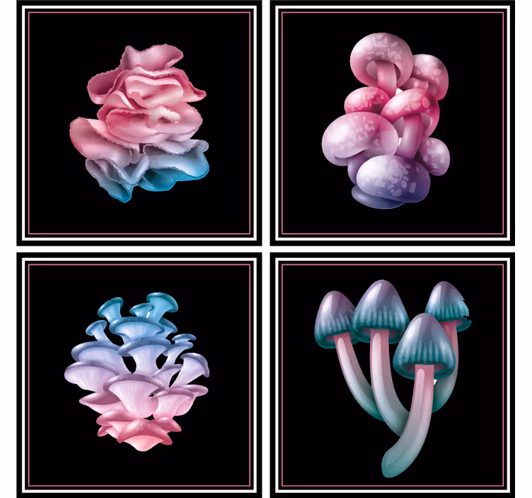 Bases para copos modernas com formas florais suaves - TenStickers