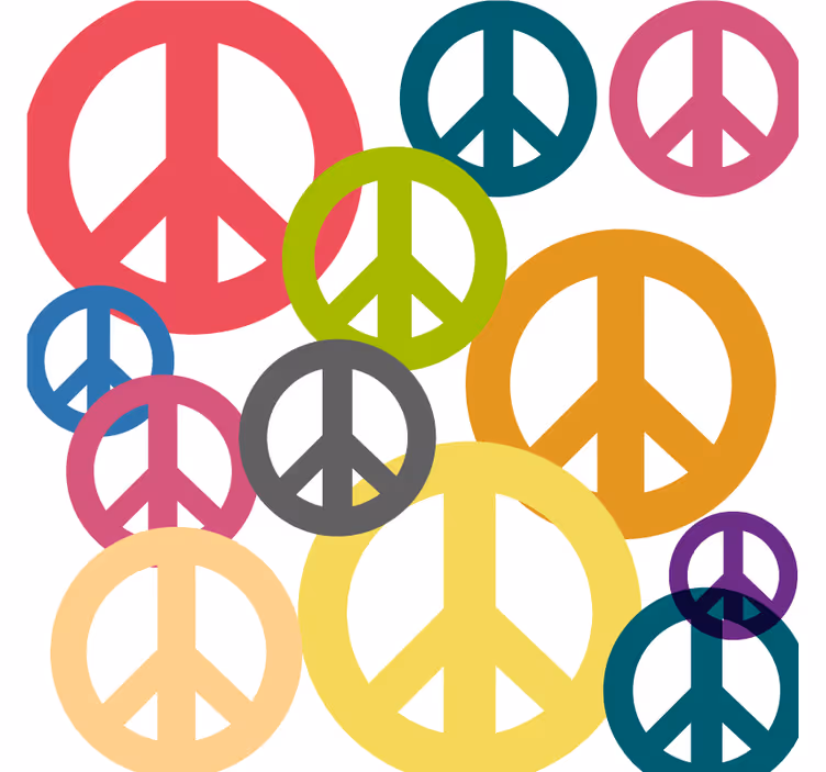 Bases para copos Ícones de paz vibrantes - TenStickers