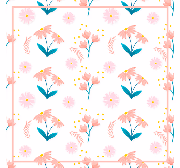 Bases para copos com design de padrão floral - TenStickers