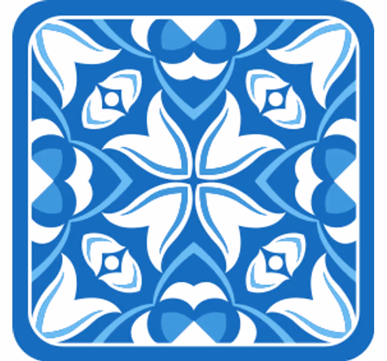 Bases para copos padrão floral azul - TenStickers