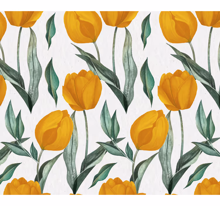 Bases para copos com padrão de tulipas amarelas - TenStickers