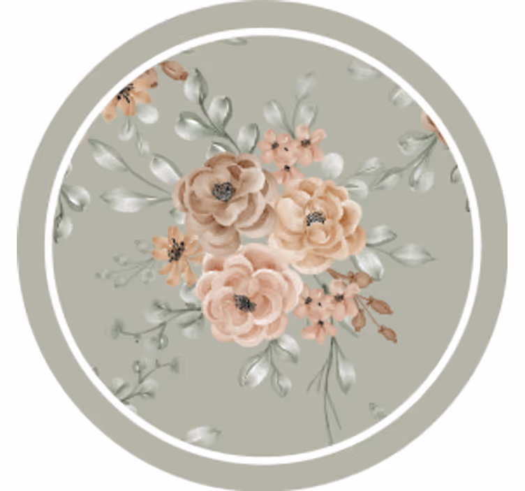 Bases para copos modernas com motivo floral elegante - TenStickers