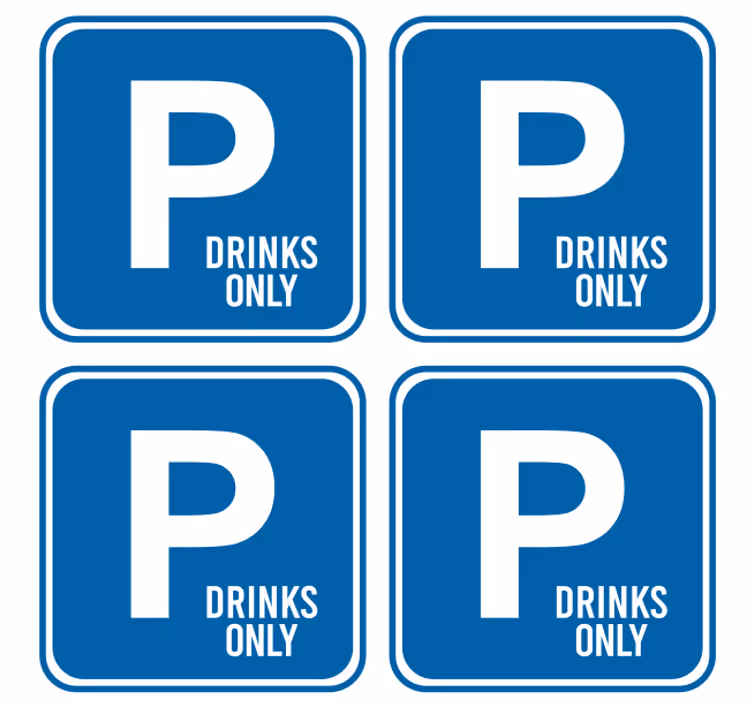 Bases para copos frase aviso de bebidas reservadas - TenStickers