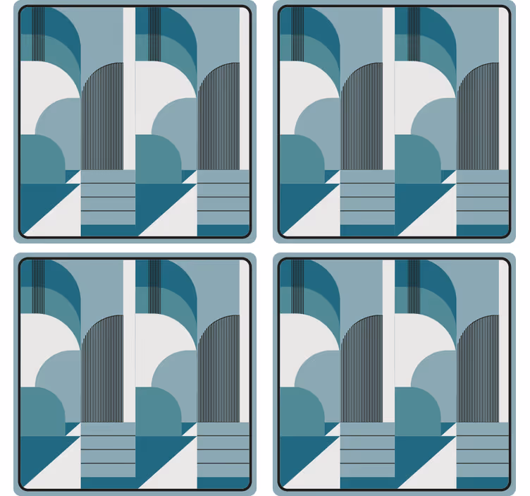 Bases para copos modernas com padrões arcos geométricos - TenStickers