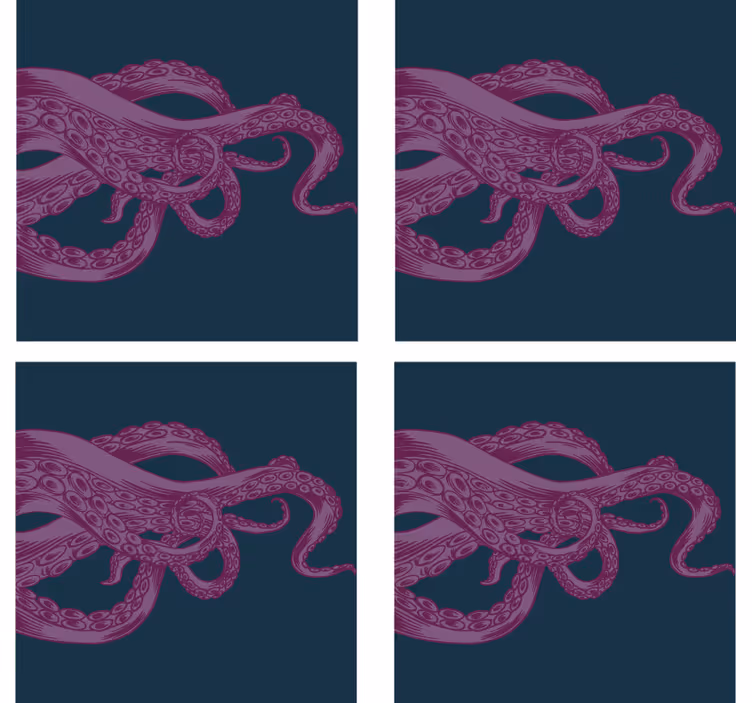 Bases para copos ilustração intrincada de polvo - TenStickers