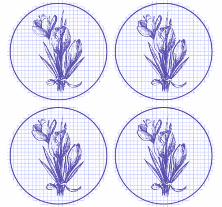 Bases para copos ilustração botânica elegante - TenStickers