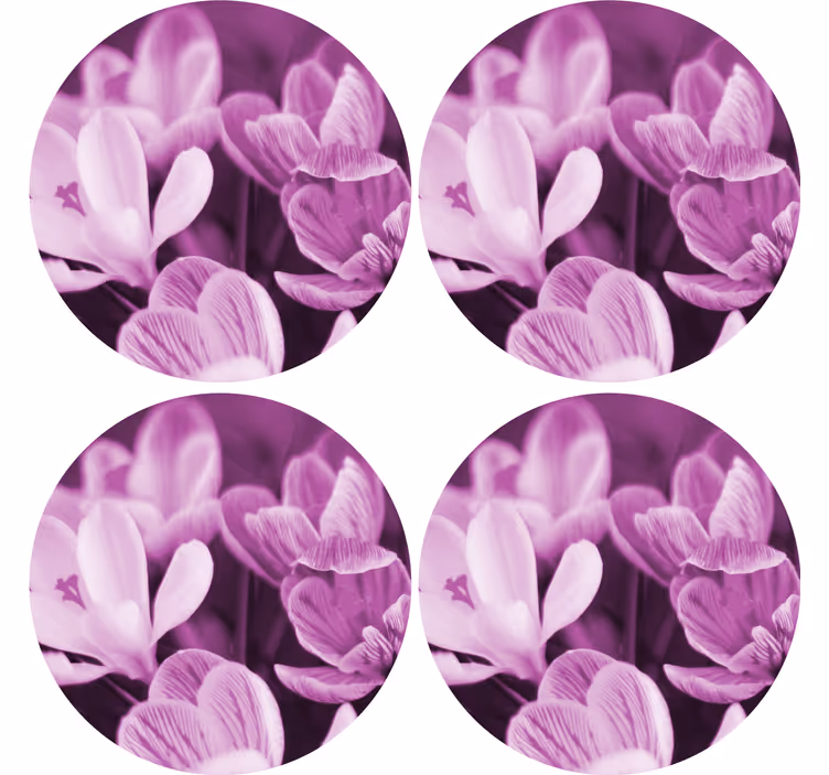 Bases para copos elemento floral vibrante - TenStickers