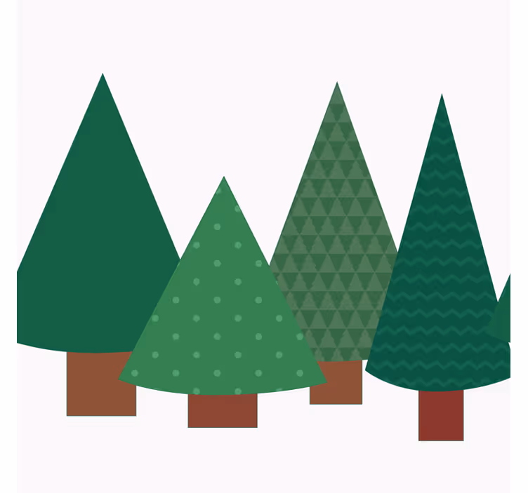 Bases para copos de natal com árvores de pinho estilizadas - TenStickers
