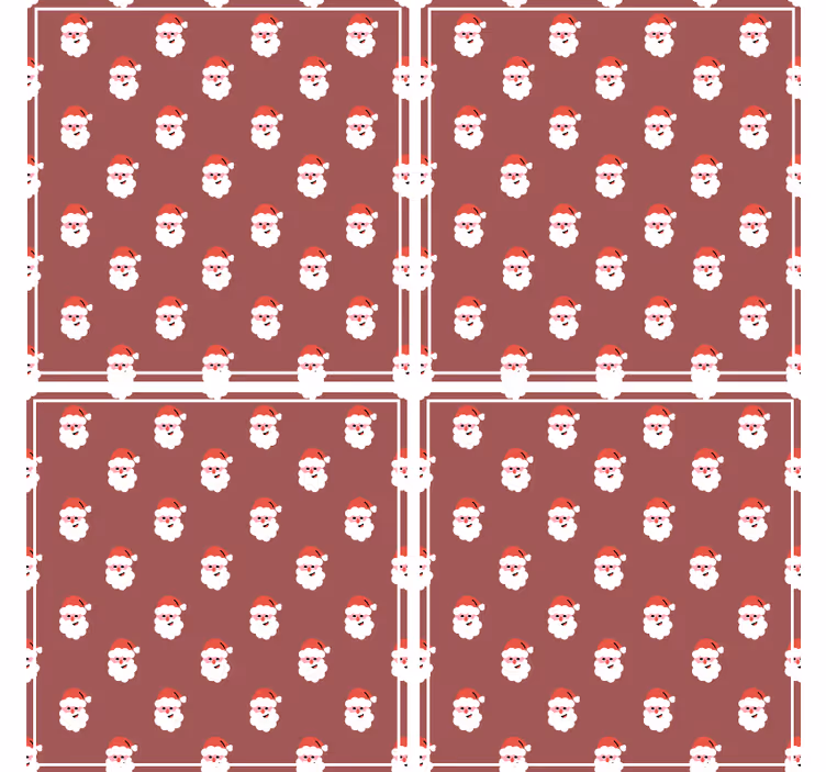 Bases para copos de natal padrão de rostos do papai noel - TenStickers