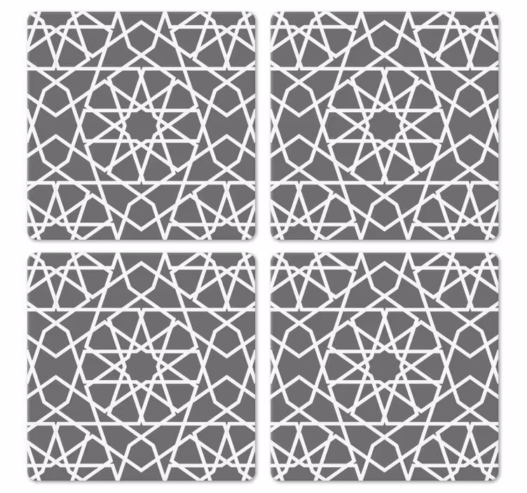 Bases para copos de azulejos Estilo árabe cinza - TenStickers
