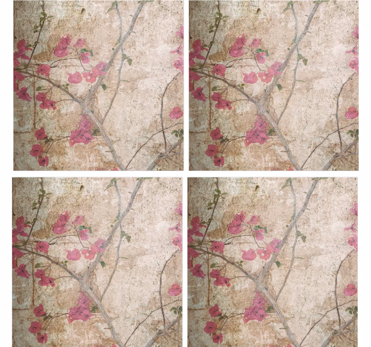 Bases para copos com motivo floral texturizado - TenStickers