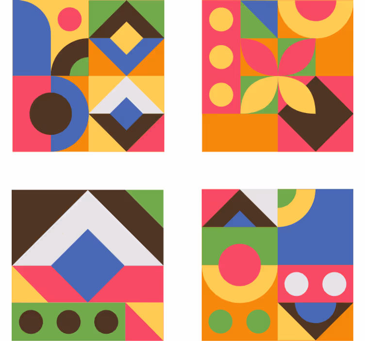 Bases para copos formas geométricas coloridas - TenStickers