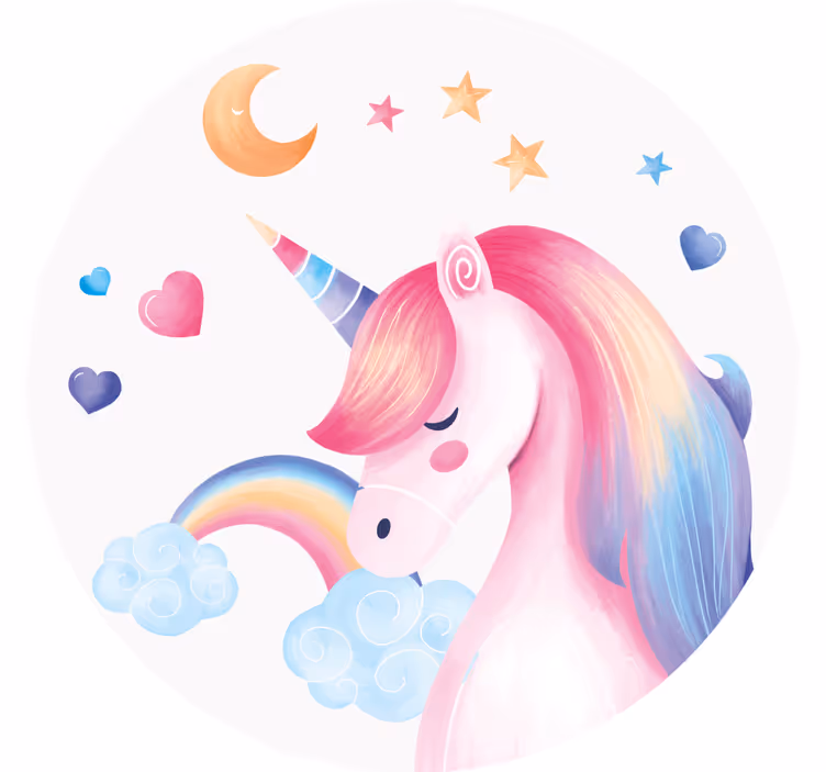 Bases para copos com ilustração de unicórnio divertido - TenStickers