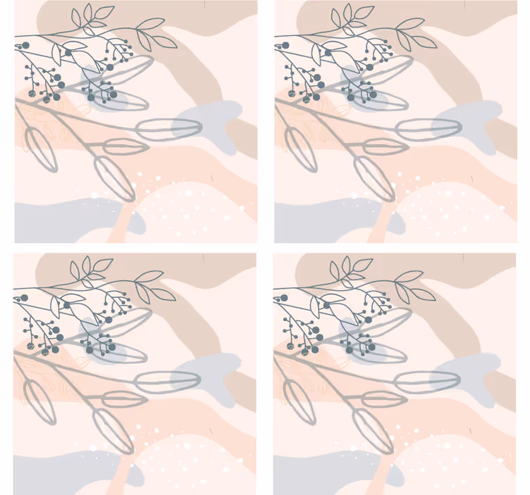Bases para copos padrões abstratos florais - TenStickers