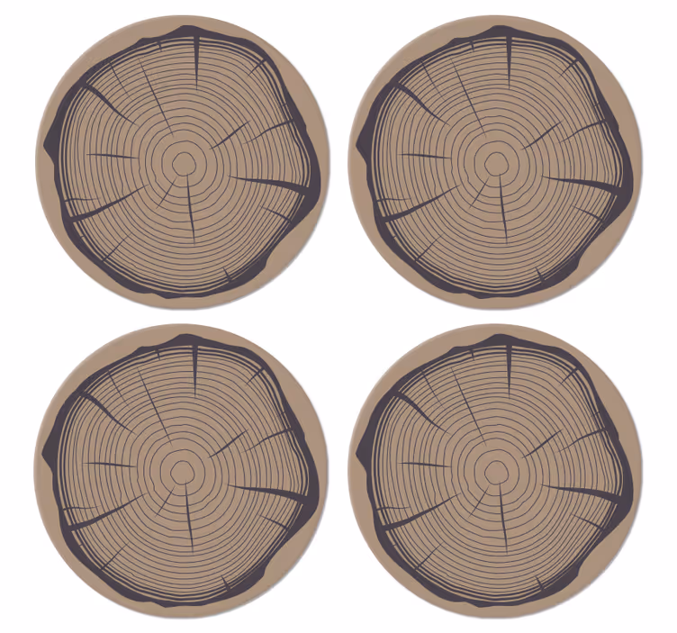 Bases para copos vintage Tronco de árvore - TenStickers