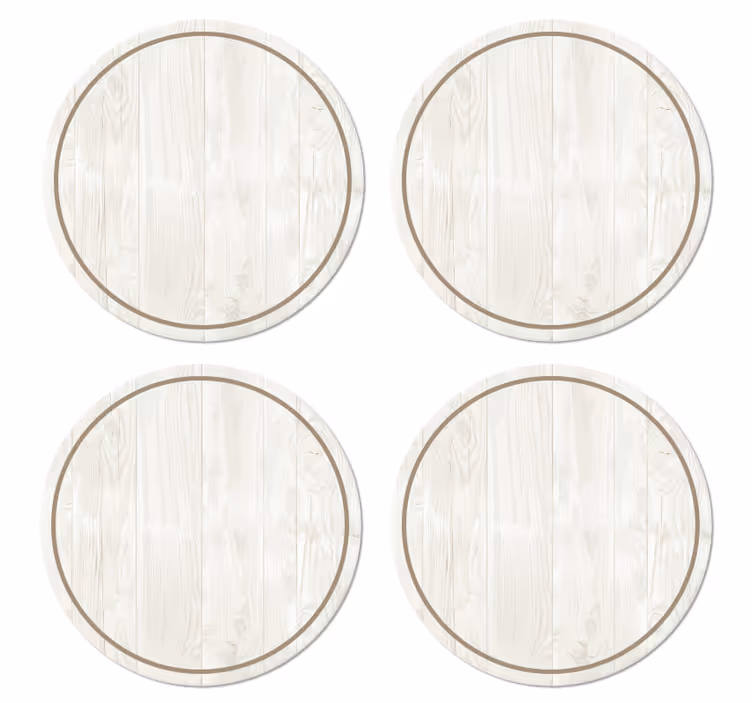 Bases para copos vintage Madeira branca - TenStickers