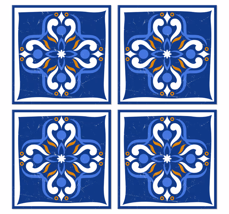 Bases para copos azulejos mediterrâneos  - TenStickers