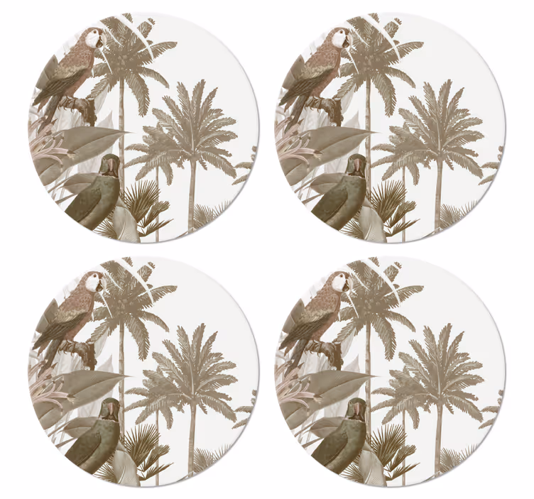 Bases para copos vintage Fauna tropical vintage - TenStickers