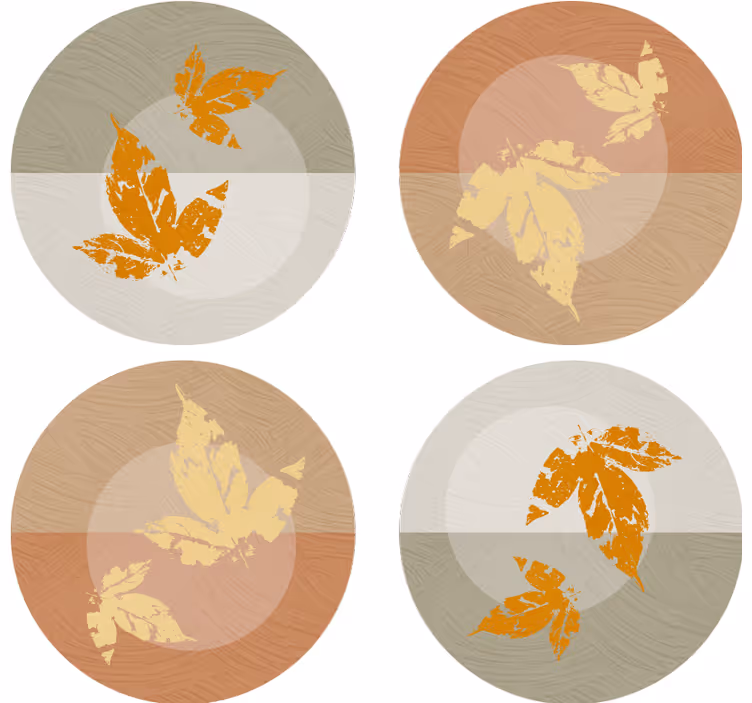 Bases para copos modernas sobreposições de padrões de folhas - TenStickers