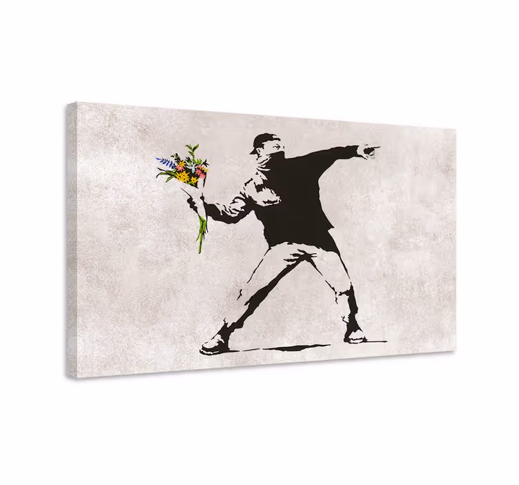 Quadro de arte jogando flores - TenStickers