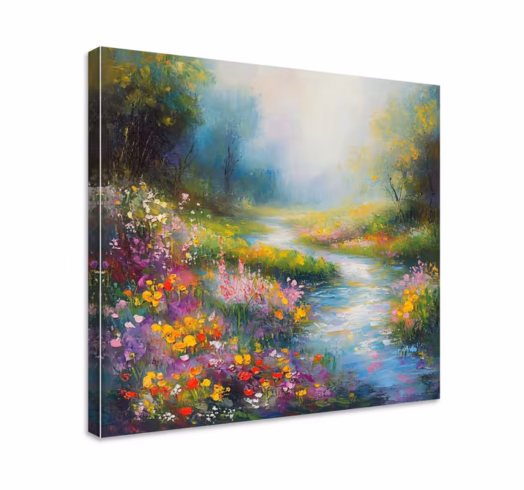 Quadro de paisage rio da floresta - TenStickers